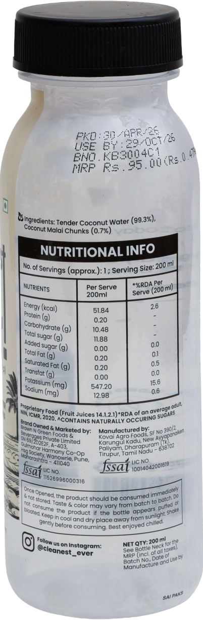 Tender Coconut Water (with Malai Chunks)